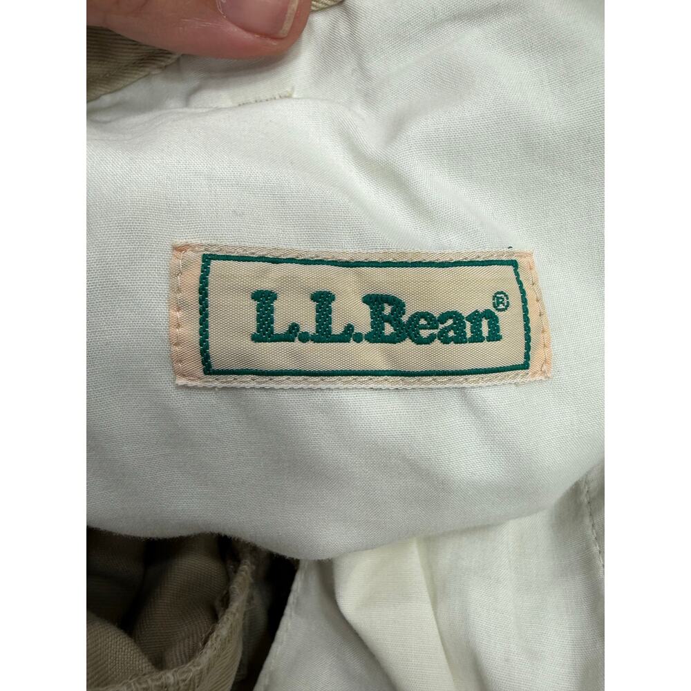 Vintage L.L. Bean Men’s Shorts sz 38 Pleated Front Cotton Khaki #H220 - Picture 5 of 9